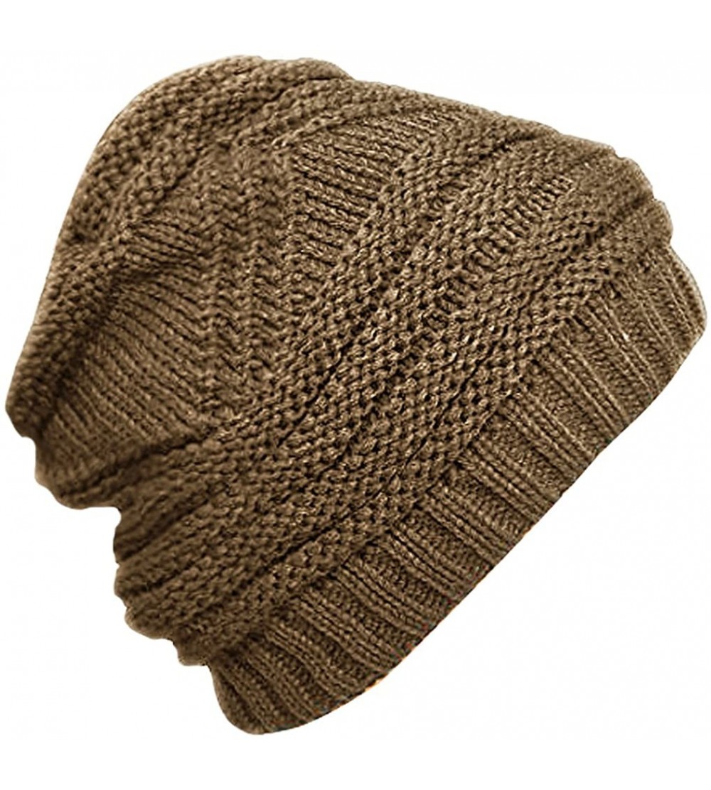 Skullies & Beanies Trendy and Warm Zig Zag Crochet Knit Convertible Beanie Neck wear - Brown - C611QNN6DFV $12.04