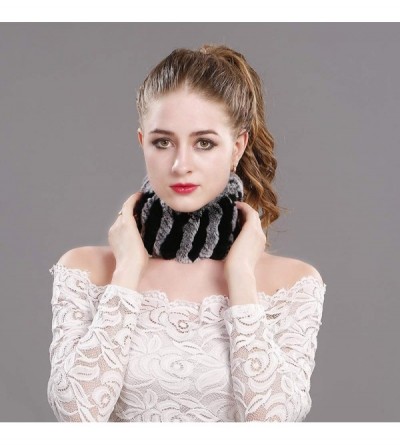 Cold Weather Headbands Rabbit Fur Headband - Winter Knit Neck Warmer Real Fur Headbands Women Scarf Muffler - C818HHT7NLW $17.82