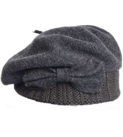 Berets Women's 100% Wool Bucket Hat Felt Cloche Beret Dress Winter Beanie Hats - Beret-grey - C712O18DGGY $15.68