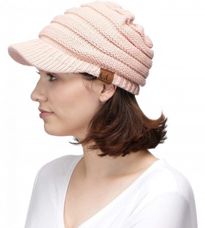 Skullies & Beanies Hatsandscarf Exclusives Women's Ribbed Knit Hat with Brim (YJ-131) - Indi Pink - CO12MZOE4CL $27.77