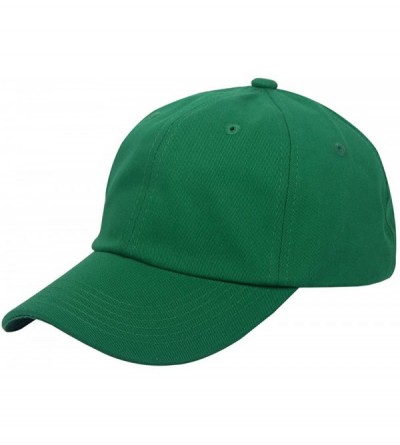 Baseball Caps Cotton Plain Baseball Cap Adjustable .Polo Style Low Profile(Unconstructed hat) - Green - CP182YMYEUR $18.75