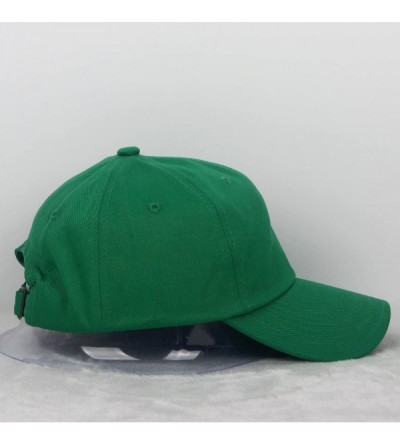 Baseball Caps Cotton Plain Baseball Cap Adjustable .Polo Style Low Profile(Unconstructed hat) - Green - CP182YMYEUR $9.00