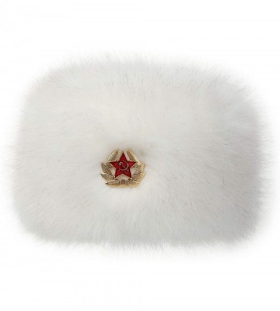 Skullies & Beanies Women's Winter Faux Fur Cossak Russian Style Hat - White With Kgb - CH18X8ICQ7H $16.84