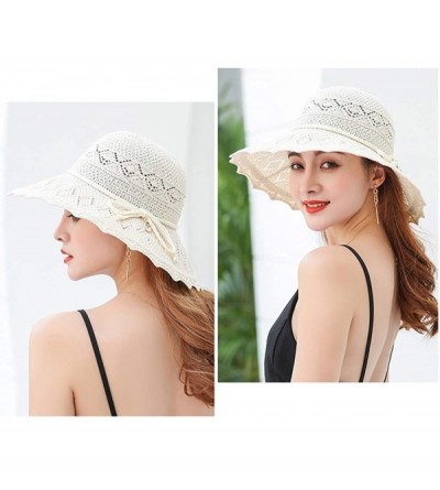 Sun Hats Sun Hat for Women Girls Large Wide Brim Straw Hats UV Protection Beach Packable Straw Caps - Light Beige(s1) - C618T...