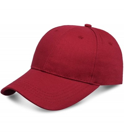 Baseball Caps Classic Polo Baseball Cap Ball Hat Adjustable Fit for Men and Women - Red - C318WE7YHEX $18.29