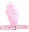 Headbands Roaring 20's Sequined Showgirl Flapper Headband Black with Feather Plume - Pink - C312KHEHDEV $7.65