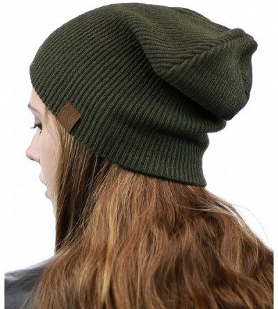 Skullies & Beanies Unisex Comfort & Warm Knitted Daily Beanie Hat - Olive - CA12HTOVRK3 $7.96