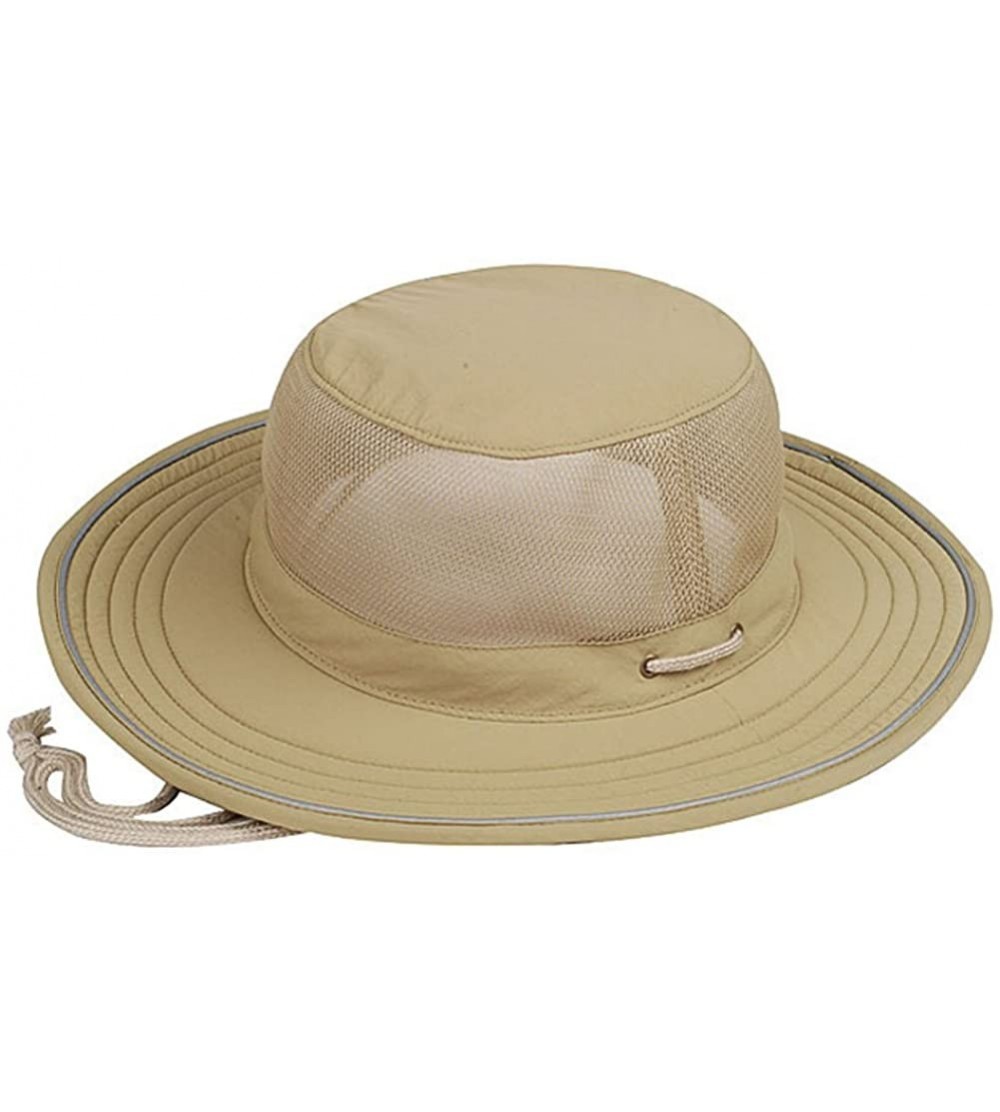 Bucket Hats TASLON UV BUCKET HAT MOISTURE WICKING - Khaki - CX11CFOW2HZ $20.61