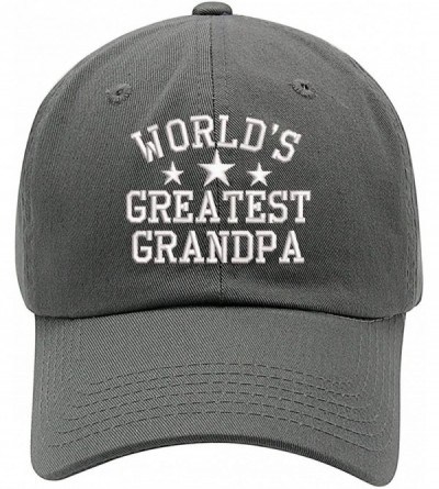 Baseball Caps World's Greatest Grandpa Embroidered Low Profile Soft Cotton Baseball Cap - Vc300_grey - C118QGGT3ID $20.36
