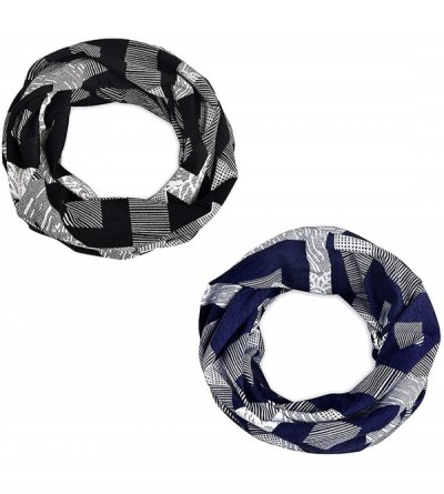 Skullies & Beanies Floral Lace Beanie Hat Chemo Cap Stretch Slouchy Turban Headwear - Plaid-black-blue - C9199CO74CH $10.95