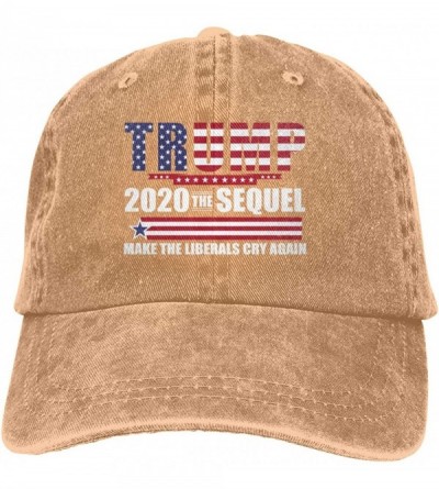 Baseball Caps Trump 2020 The Sequel Make Liberals Cry Again Unisex Vintage Baseball Cap - Natural - CU196YECOSW $27.92