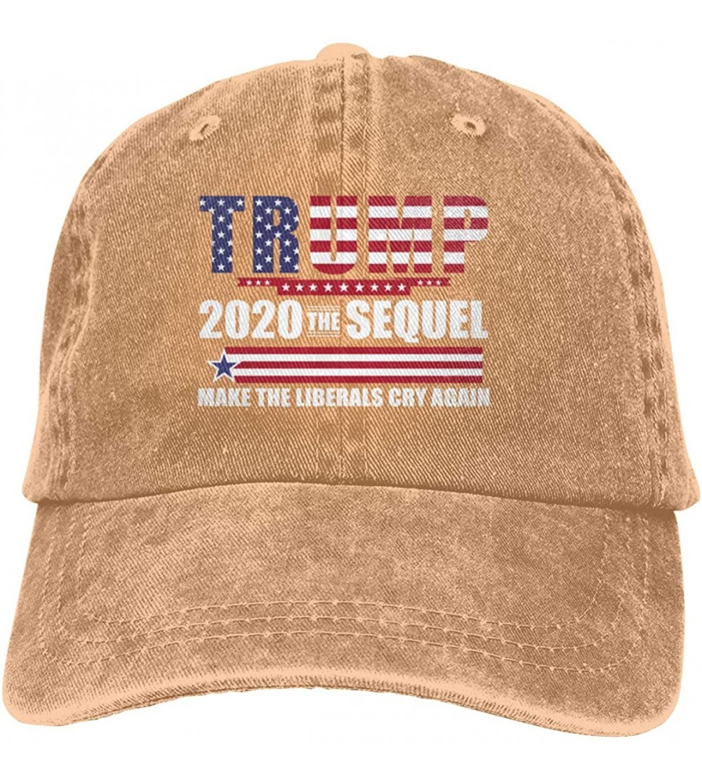 Baseball Caps Trump 2020 The Sequel Make Liberals Cry Again Unisex Vintage Baseball Cap - Natural - CU196YECOSW $12.07