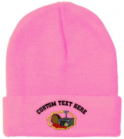 Skullies & Beanies Custom Beanie for Men & Women Ham Radio Operator Embroidery Skull Cap Hat - Soft Pink - CN18ZS30DID $14.17