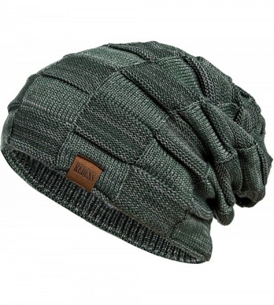 Skullies & Beanies Beanie Hat for Men and Women Winter Warm Hats Knit Slouchy Thick Skull Cap - 1 Green - CV18TZ9LWEC $11.61