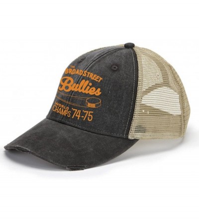 Baseball Caps Broad Street Bullies Distressed Trucker Hat Black/Tan - CD12K34HPS9 $28.89