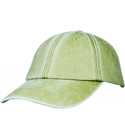 Baseball Caps Unisex Baseball Cap Hat- Washed Cotton Twill Low Profile Plain Adjustable Running Golf Caps - Light Green - CK1...