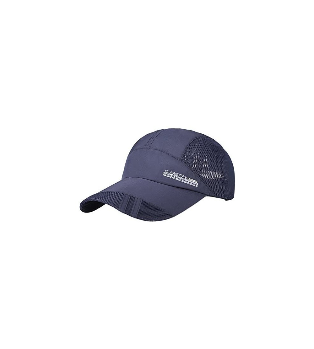 Baseball Caps Fashion Adult Mesh Hat Quick-Dry Collapsible Sun Hat Outdoor Sunscreen Baseball Cap - Navy - C618HU78EXG $8.30