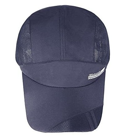 Baseball Caps Fashion Adult Mesh Hat Quick-Dry Collapsible Sun Hat Outdoor Sunscreen Baseball Cap - Navy - C618HU78EXG $8.30