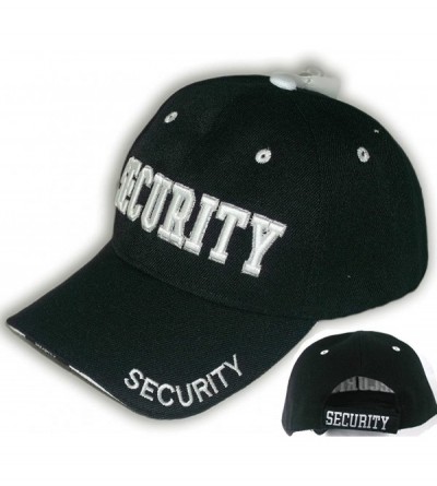 Baseball Caps Security Hat Baseball Ball Cap Black Embroidered Adjustable 100% Cotton - CM11EVGMW0R $12.07