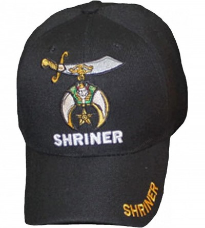 Baseball Caps Shriner Baseball Cap Black Hat Logo Hat Mens Masons Masonic Freemasons - CG11T5MFP97 $21.21