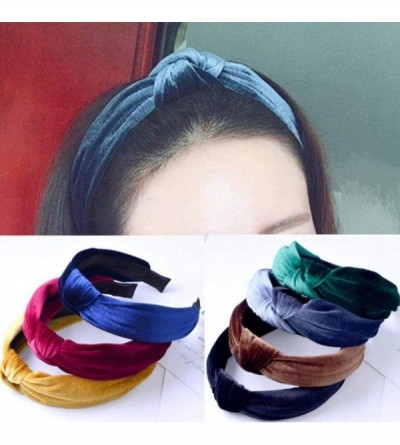Headbands Womens Headband Velvet Holiday Hairband - Gray - CO18HLMQYKH $7.07