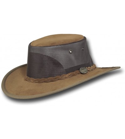 Sun Hats Foldaway Cooler Leather Hat - Item 1068 - Hickory - C011BHMN6NP $103.21