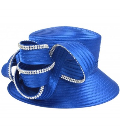 Bucket Hats Lady Church Derby Dress Cloche Hat Fascinator Floral Tea Party Wedding Bucket Hat S051 - Sd708-royal Blue - CT18E...
