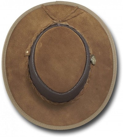 Sun Hats Foldaway Cooler Leather Hat - Item 1068 - Hickory - C011BHMN6NP $84.66