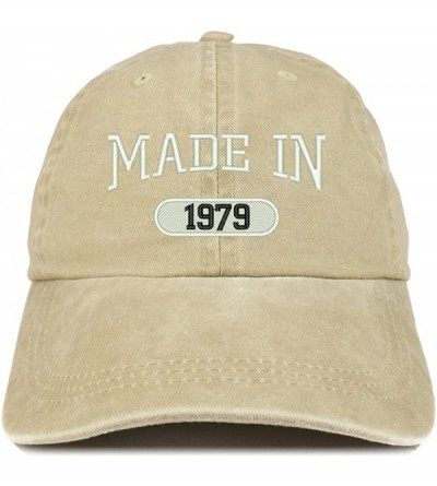Baseball Caps Made in 1979 Embroidered 41st Birthday Washed Baseball Cap - Khaki - CB18C7I2LXU $15.36