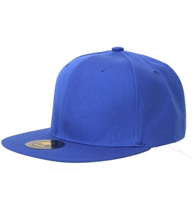 Baseball Caps New Solid Flatbill Snapback hat - Royal Blue - CG11B5O2RQ7 $8.79