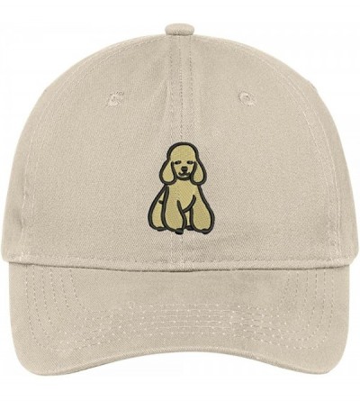 Baseball Caps Poodle Embroidered Low Profile Soft Cotton Brushed Cap - Stone - CC12NADZB7W $33.05