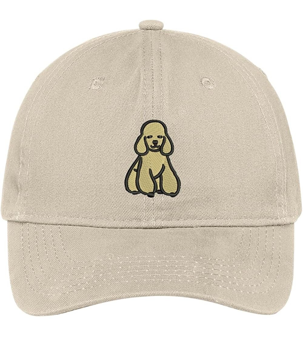 Baseball Caps Poodle Embroidered Low Profile Soft Cotton Brushed Cap - Stone - CC12NADZB7W $18.51