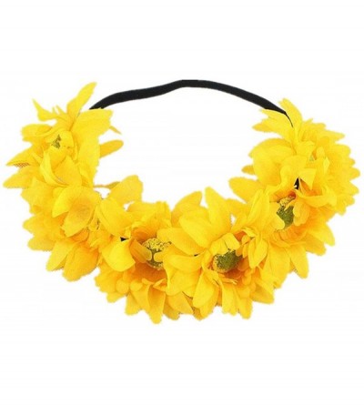 Headbands Sunflower crown Boho crown Sunflower headband Flower Hair Accessory - Yellow - C618QNADXY7 $11.50