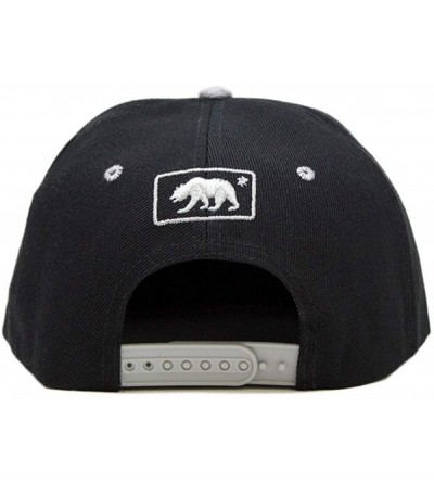 Baseball Caps California Republic Bear Logo Snapbacks Flat Brim Adjustable Snapback Hat Cap - Black Gray 01 - C1196XGZAC3 $7.58
