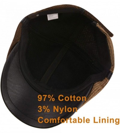 Newsboy Caps Men Beret Hat Cotton Buckle Adjustable Newsboy Hats Cabbie Gatsby Cap - Hat-t6-khaki - CT18Y6YYMDC $18.58