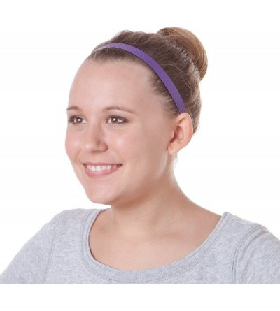 Headbands Women's Adjustable NO Slip Skinny Tech Sport Headband Multi Packs - Pink & Purple 2pk - CZ11OI1FQJJ $11.25