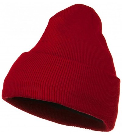 Skullies & Beanies Fleece Lined Cuff Plain Beanie - Red - Red - C9115EH7EHN $27.49