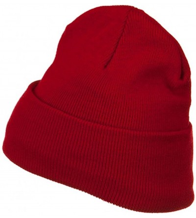Skullies & Beanies Fleece Lined Cuff Plain Beanie - Red - Red - C9115EH7EHN $15.97
