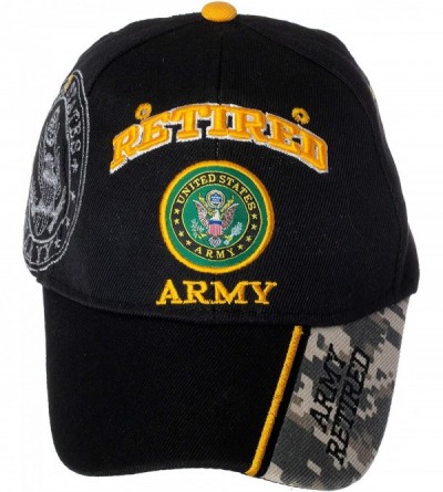 Baseball Caps Officially Licensed US Army Retired Baseball Cap in Black & Digital Camo - CA18K3266H2 $14.88