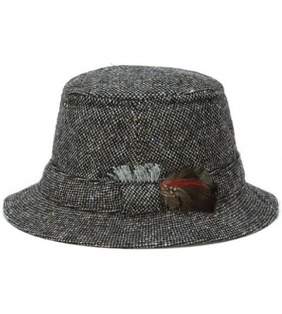 Fedoras Men's Donegal Tweed Original Irish Walking Hat - Gray Salt & Pepper - C812COGB44F $104.44