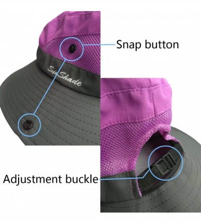 Sun Hats Women Ponytail Derby Sun Hat - UV UPF Protection Cap for Hiking Safari Gardening Fishing Climbing - Purple - CX18E83...