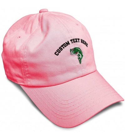 Baseball Caps Custom Soft Baseball Cap Fish Sea Bass Embroidery Dad Hats for Men & Women - Coral - CX18SHIIYG5 $21.66