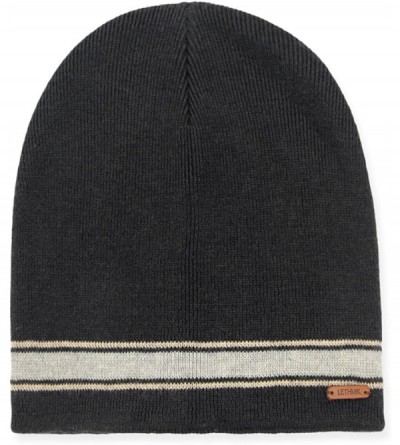 Skullies & Beanies Merino Wool Daily Beanie-Unisex Warm Soft Winter Hat Unique Knit Skull Cap - Black - CE186HMOQ32 $7.20