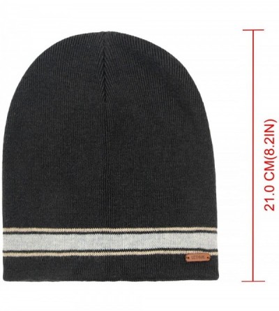 Skullies & Beanies Merino Wool Daily Beanie-Unisex Warm Soft Winter Hat Unique Knit Skull Cap - Black - CE186HMOQ32 $7.20