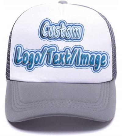 Baseball Caps Classic Cotton Adjustable Baseball Plain Cap-Custom Hip Hop Dad Trucker Snapback Hat - Trucker Gray - C717Y0S4G...