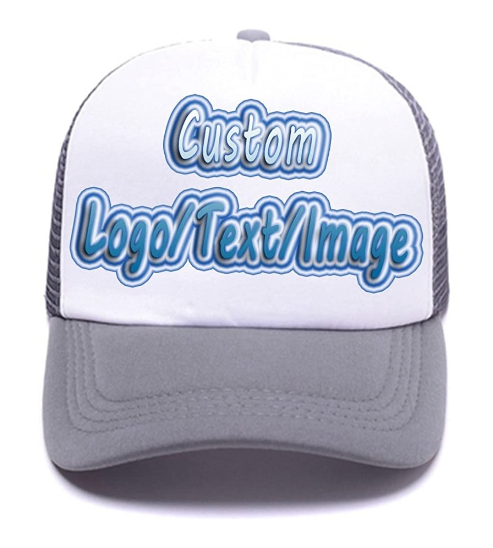 Baseball Caps Classic Cotton Adjustable Baseball Plain Cap-Custom Hip Hop Dad Trucker Snapback Hat - Trucker Gray - C717Y0S4G...