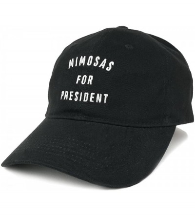 Baseball Caps Mimosas for President Embroidered 100% Cotton Adjustable Cap - Black - C912IZKCITJ $19.38