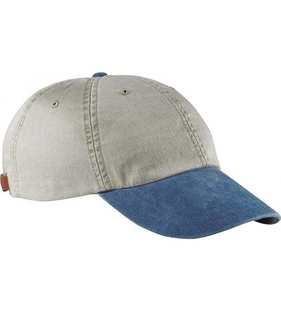 Baseball Caps Optimum Pigment Dyed-Cap - White - Stone/Royal - CY117S3M3NL $9.74