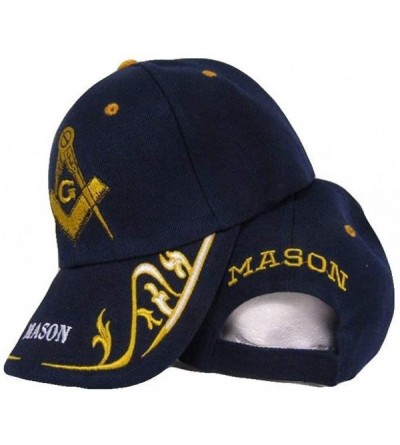 Skullies & Beanies Dark Navy Blue Mason Masonic Freemason Feather Eggs Style Cap Hat - C6182A378GT $8.08