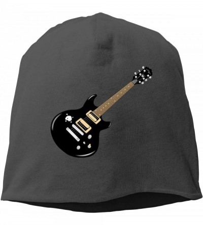 Skullies & Beanies Man Skull Cap Beanie Guitar Sign Headwear Knit Hat Warm Hip-hop Hat - Black - C518KLO8IGT $17.61